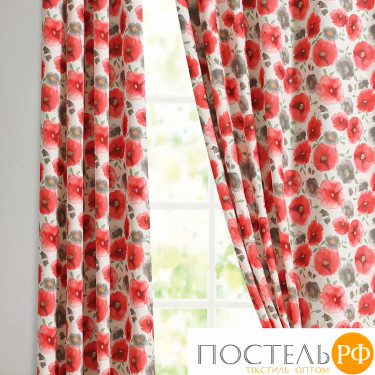Классические шторы Garden Фиалка Цвет: Алый Турция Портьерная ткань